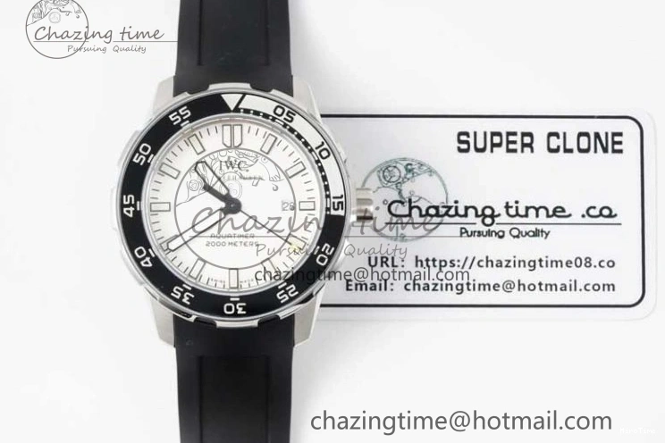 MIROTIME 0322 Premium Aquatimer Automatic SS RSF 1:1 Best Edition White Black Dial on Black Rubber Strap A 7067